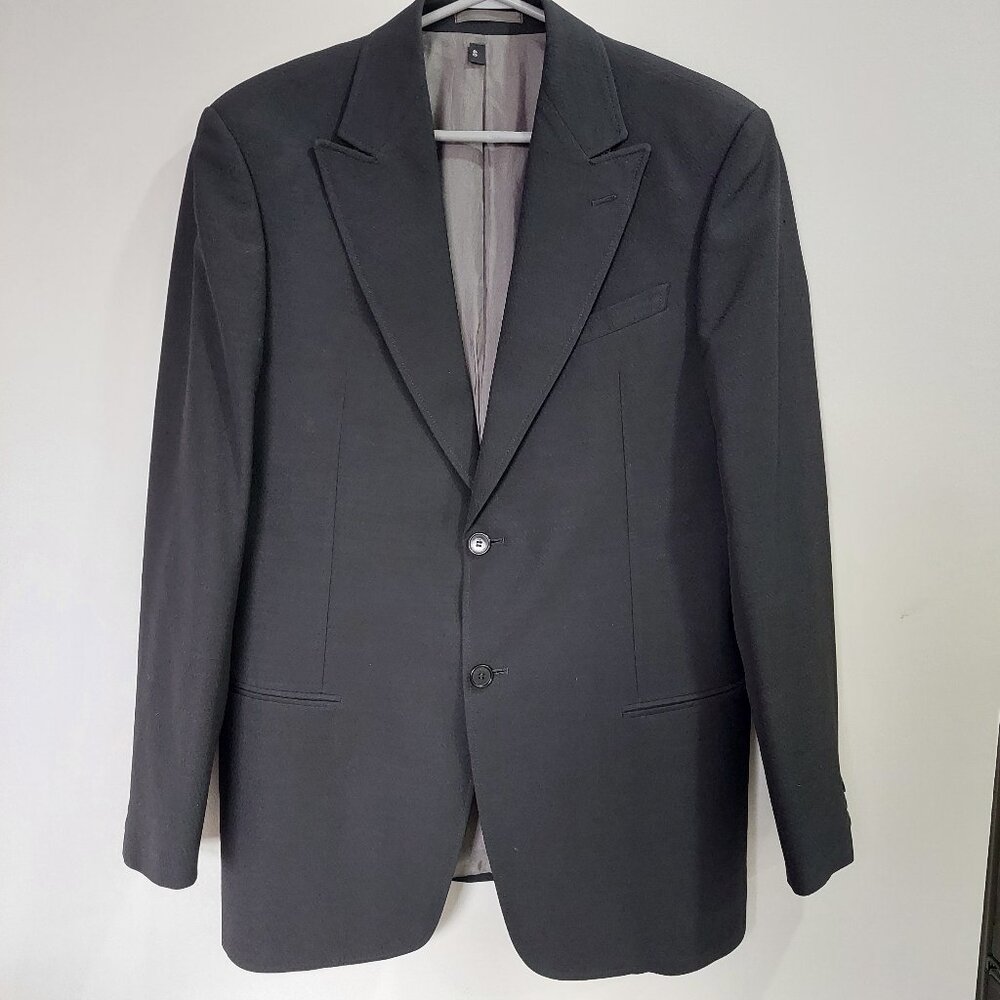 Armani Collezioni Line Men's Sz 40R Blazer Textured Fabric Black